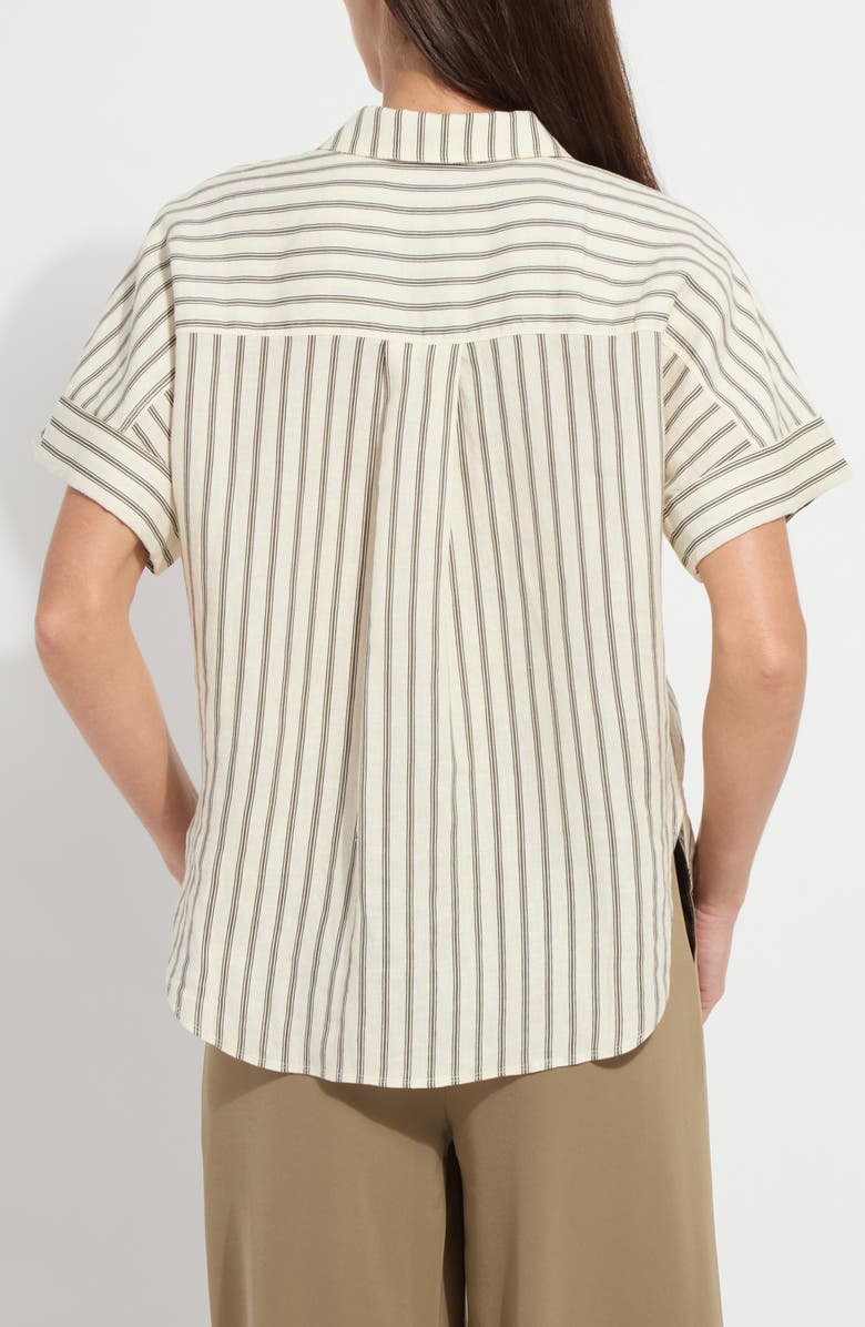 Lysse Adley Stripe Linen Button-Up Shirt, Alternate, color,