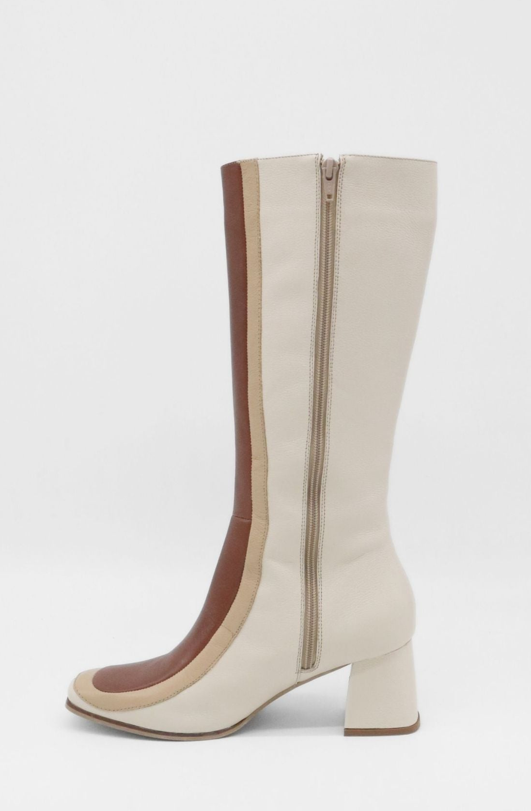 STIVALI NEW YORK Revival Knee High Boots, Alternate, color, Ivory/Brown Leather