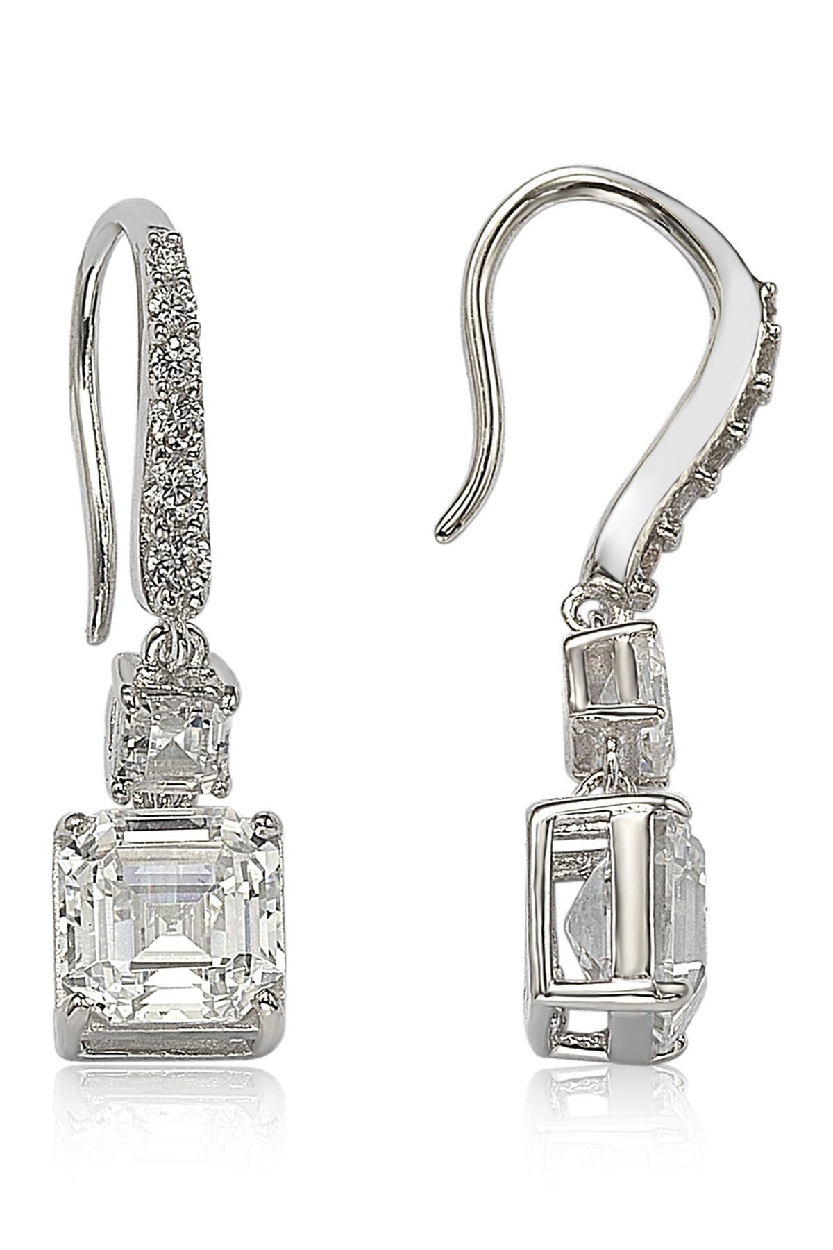 SUZY LEVIAN Sterling Silver White Cubic Zirconia Drop Earrings
