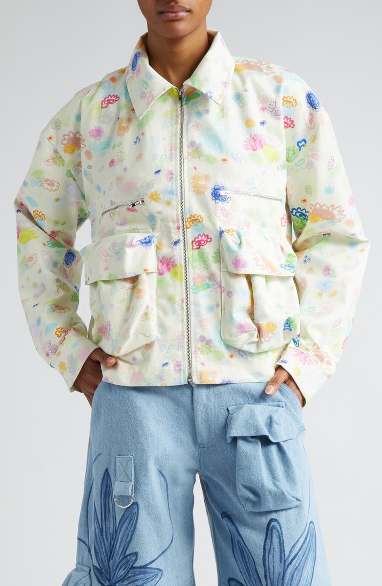 Collina Strada Nash Bloom Doodle Twill Jacket, Main, color, 