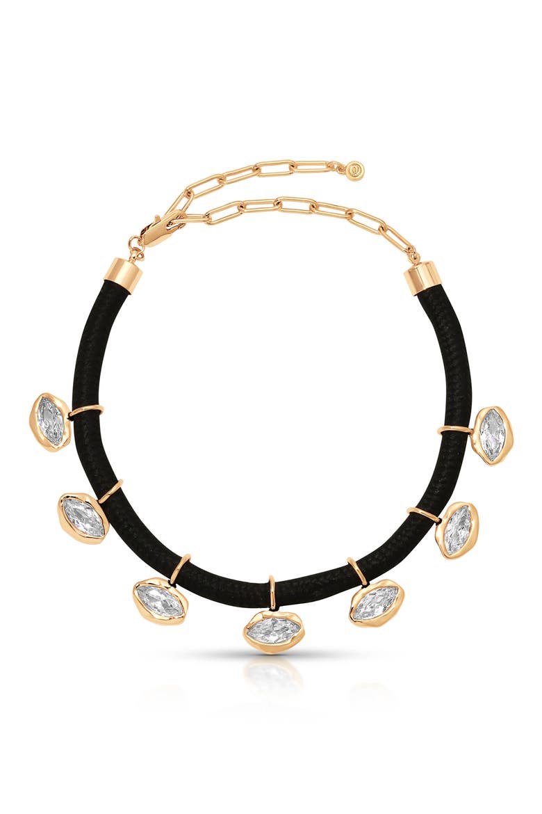 Midnight Luxe Crystal Choker Necklace, Main, color, GOLD