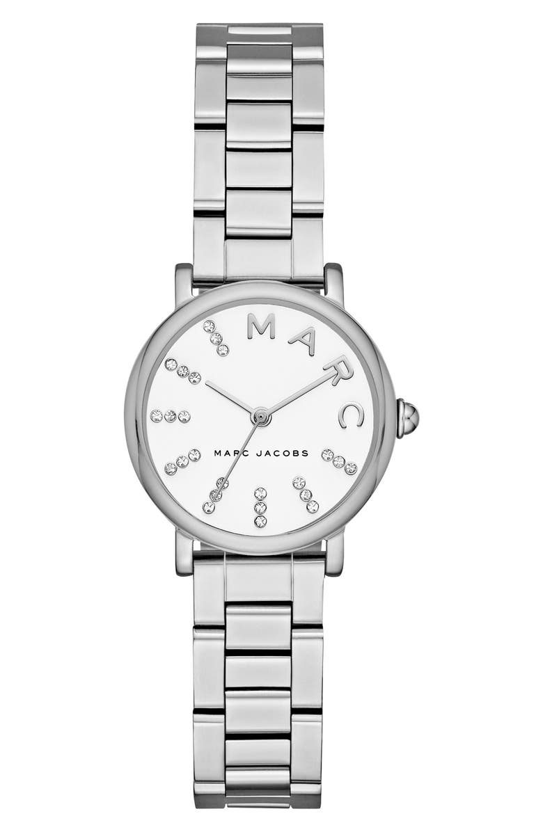 Marc Jacobs Roxy Crystal Bracelet Watch, 28mm, Main, color,