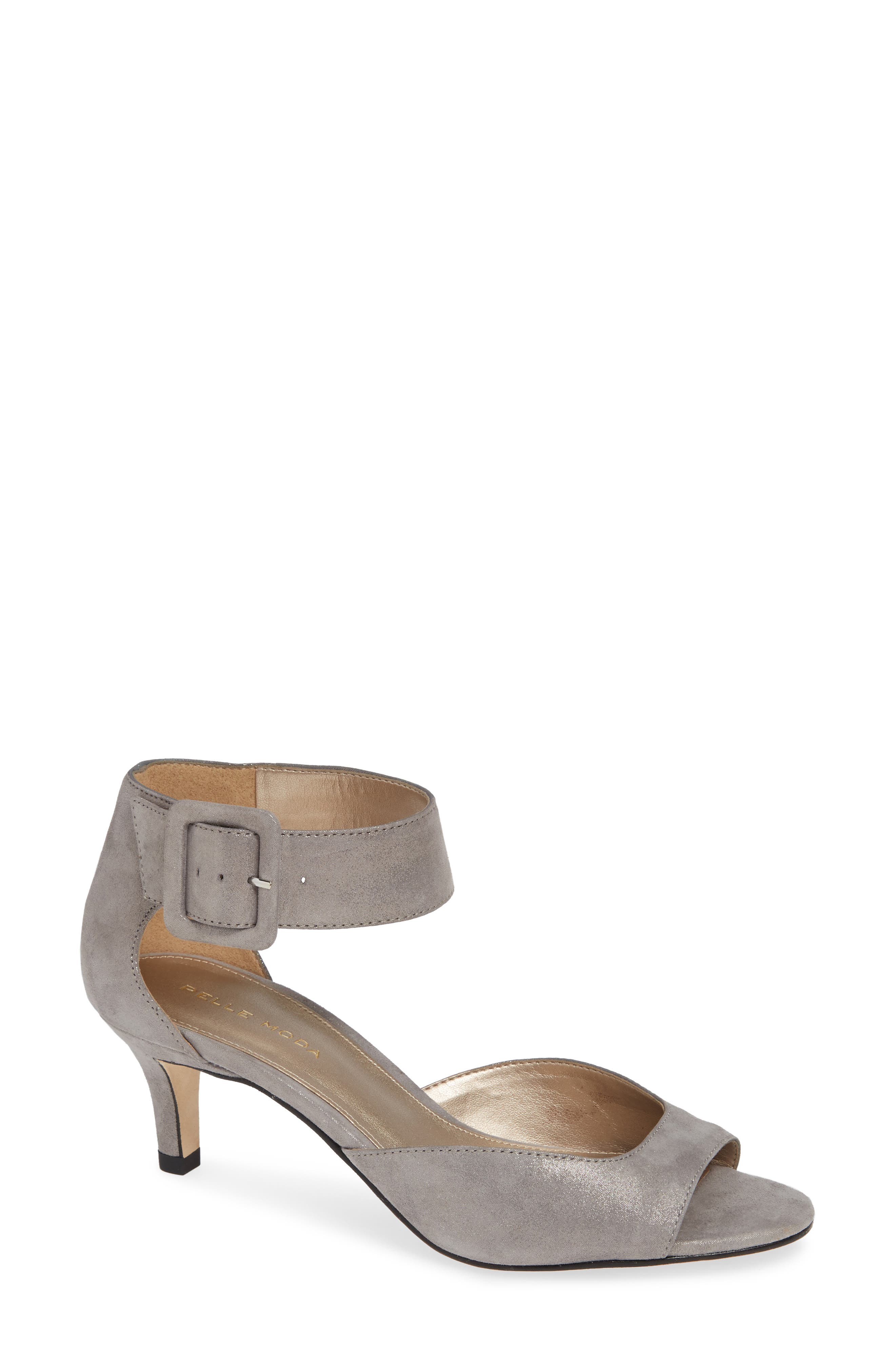 Pelle Moda Berlin Sandal, Main, color, Pewter Suede