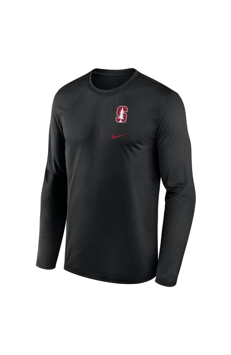 Nike Men's Nike Black Stanford Cardinal Primary Stack Legend Performance Long Sleeve T-Shirt, Alternate, color, Black