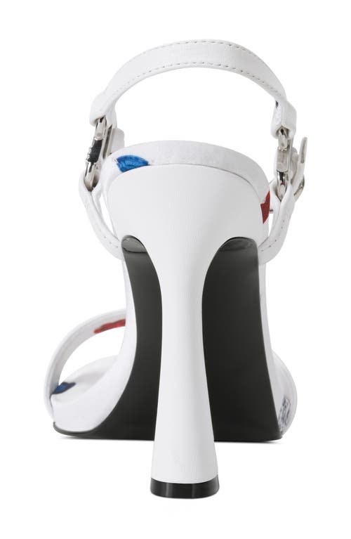 Karl Lagerfeld Paris Cybil Ankle Strap Sandal In Bright White