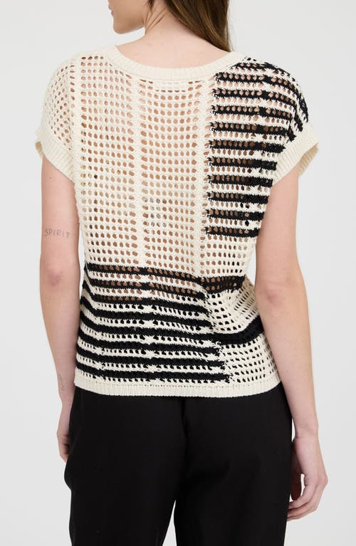 BLU PEPPER BLU PEPPER COLORBLOCK OPEN KNIT TOP 