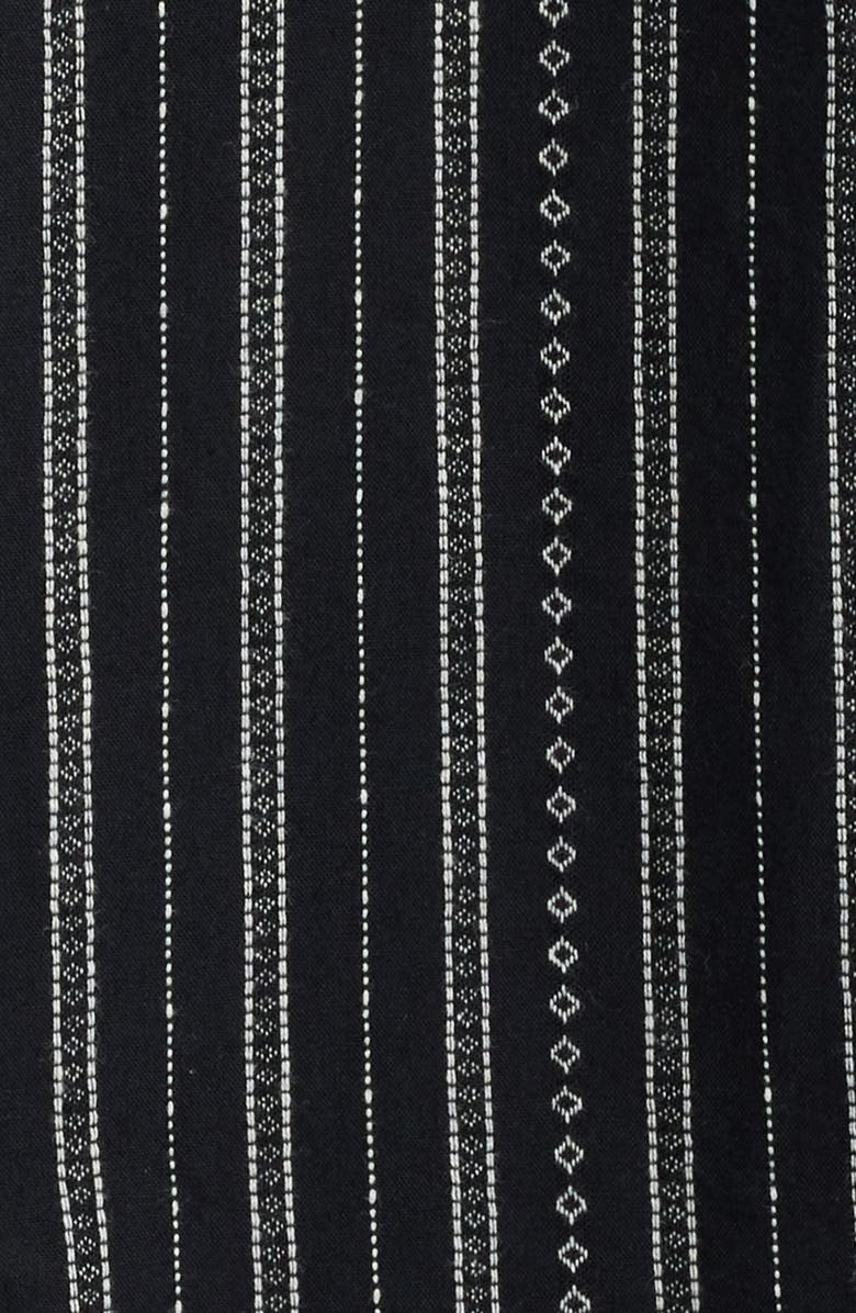 DARK SEAS Vigilante Stripe Short Sleeve Cotton Snap-Up Shirt, Alternate, color, Black