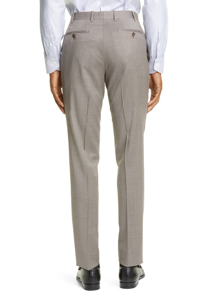 Milano Mini Houndstooth Stretch Wool Dress Pants, Alternate, color, TAN