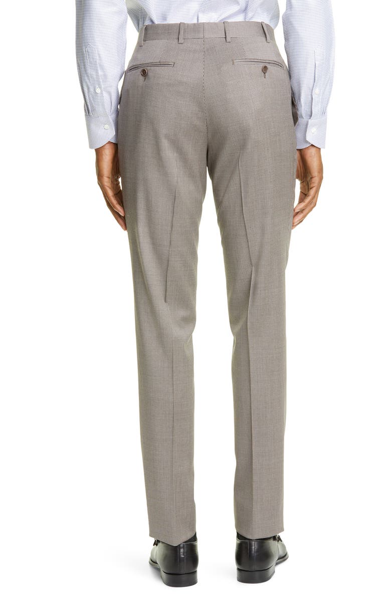 Canali Milano Mini Houndstooth Stretch Wool Dress Pants, Alternate, color, 