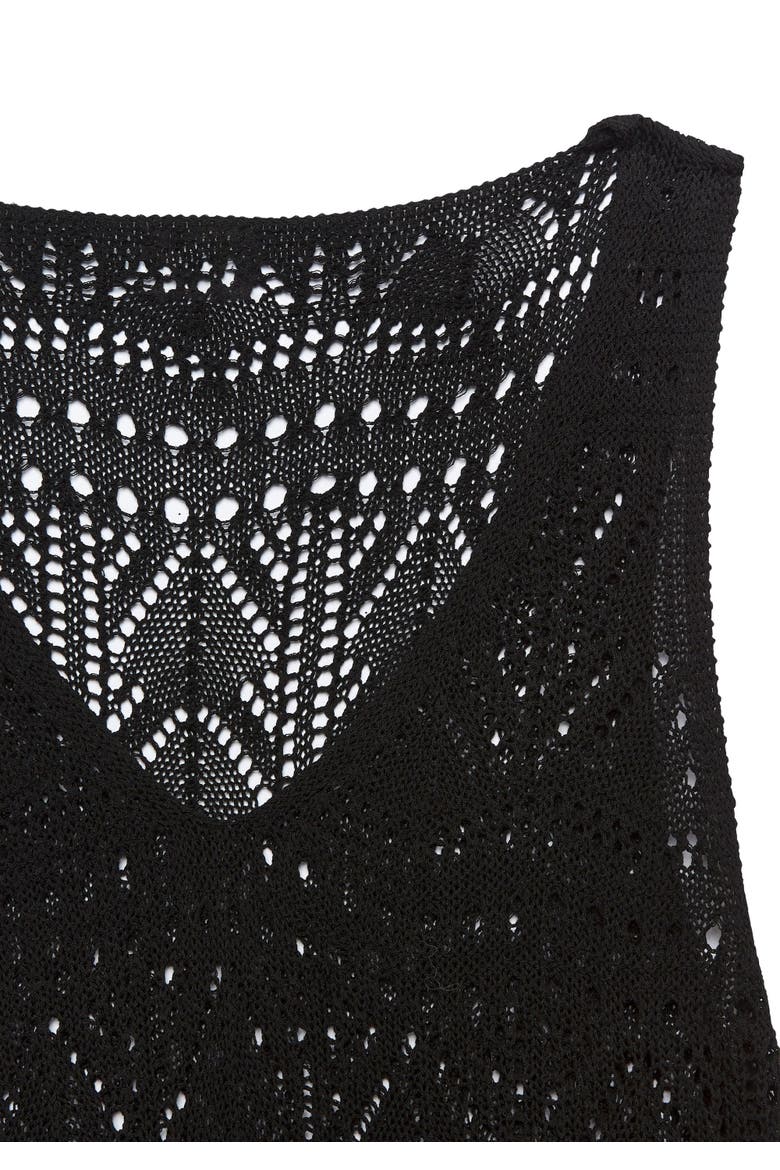 Crochet Tank Top, Alternate, color, Black