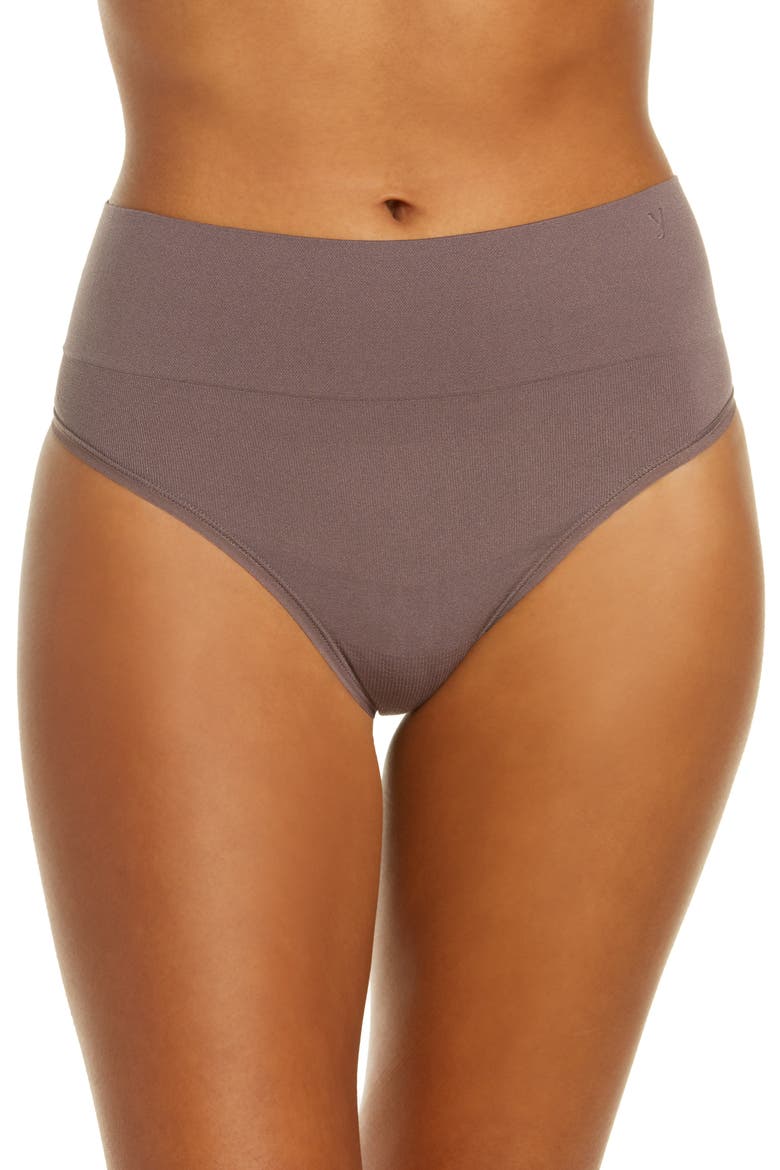 Liliana Mid Waist Shaping Thong, Main, color, SPARROW