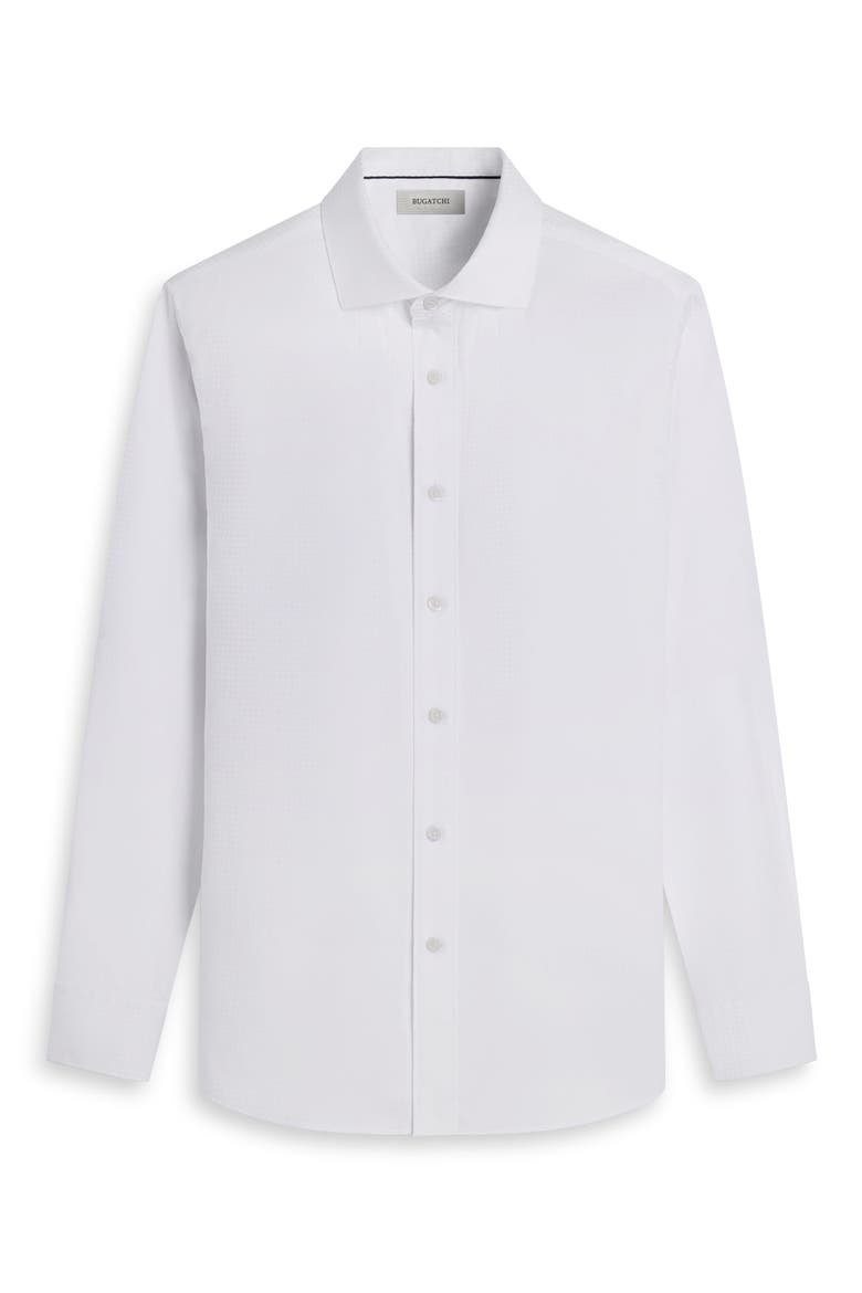 Axel Check Jacquard Cotton Button-Up Shirt, Alternate, color, WHITE
