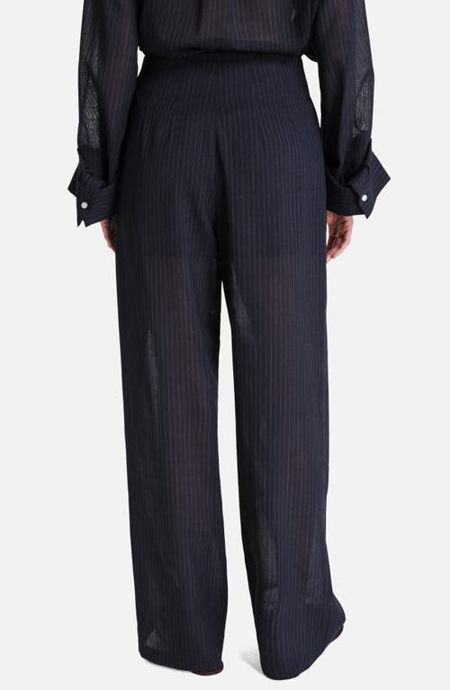 Twp Carries Pinstripe Pants In Black
