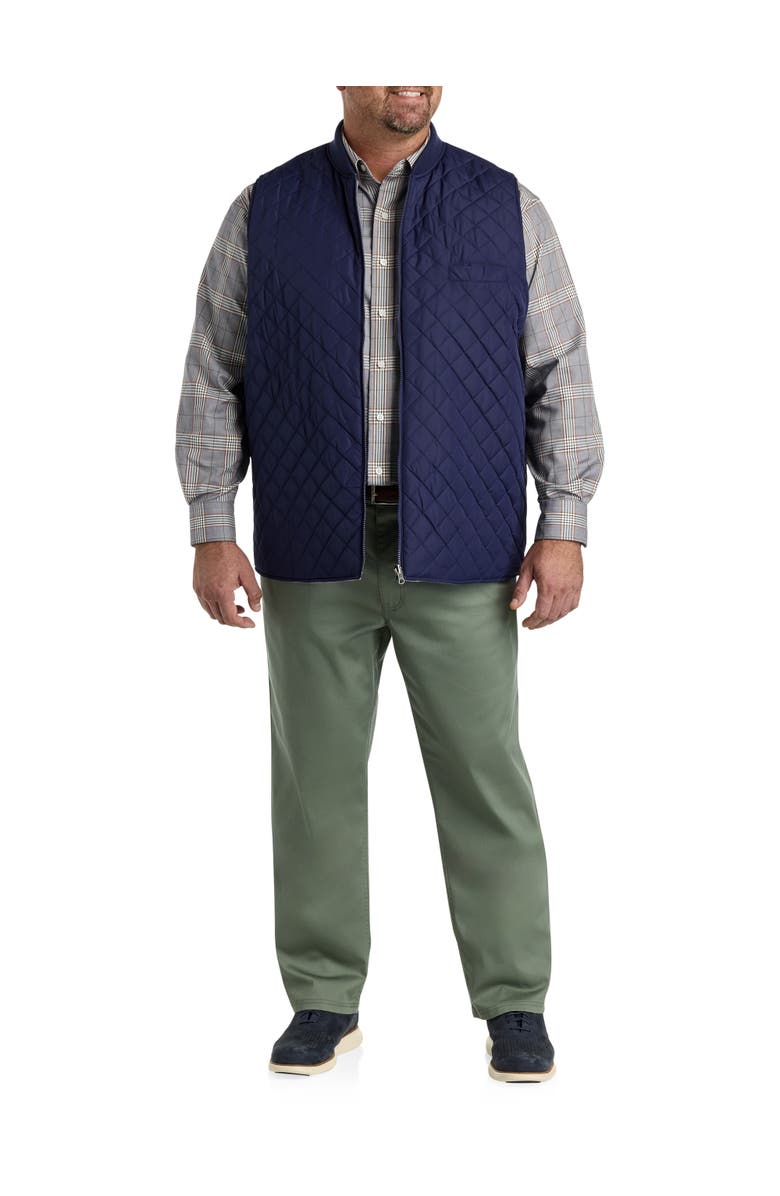 Oak Hill by DXL Big & Tall Large Plaid Sport Shirt, Alternate, color, Navy Multi