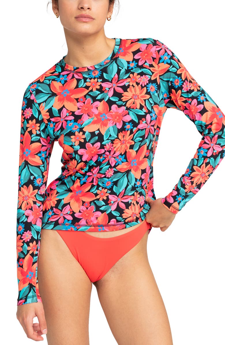 Roxy Sea Skippin' Long Sleeve Rashguard, Main, color, 