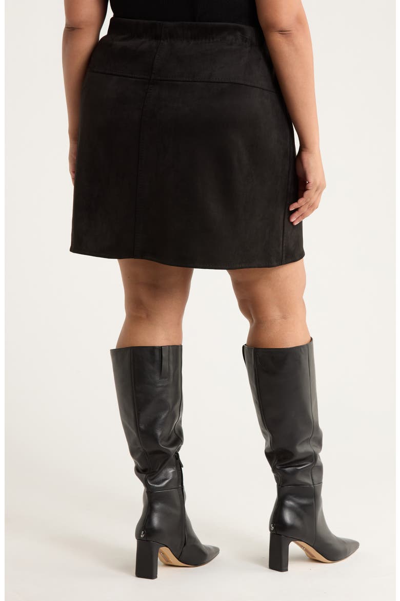 Faux Suede Miniskirt, Alternate, color, BLACK