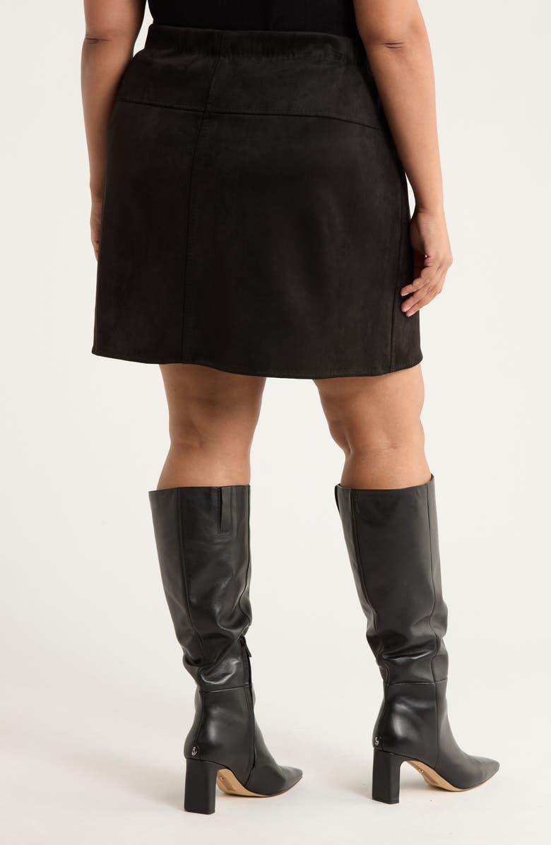 MAX STUDIO Faux Suede Miniskirt, Alternate, color, Black
