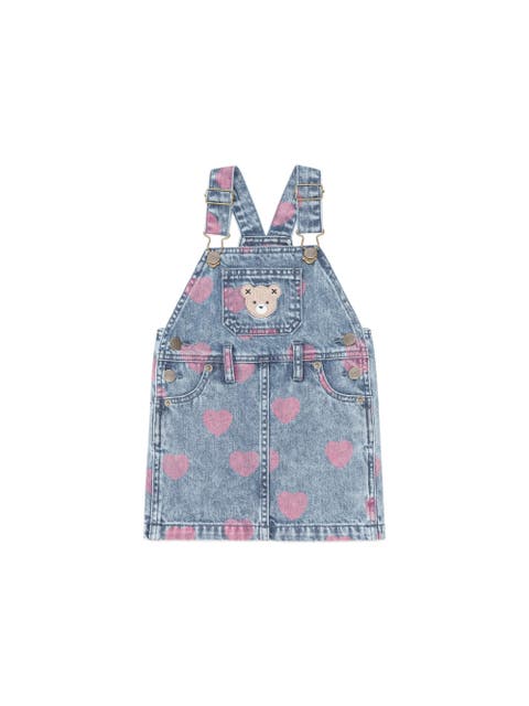 Dreamy Denim Hearts Pinafore (Toddler, Little Kid, Big Kid)