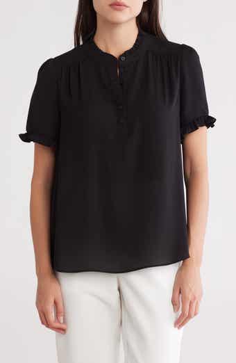 Gemma + Jane Ruffle Neck Short Sleeve Top