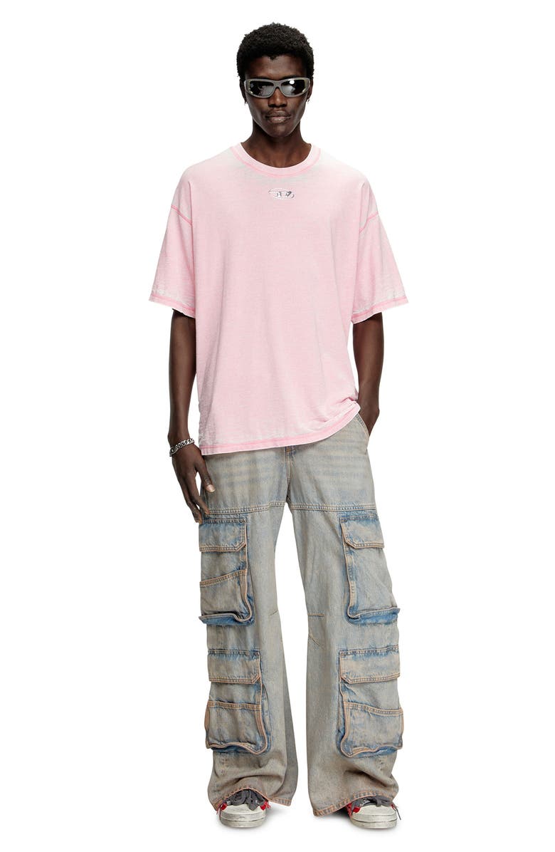 DIESEL<sup>®</sup> Relaxed Fit Cotton Blend T-Shirt, Alternate, color, Pink