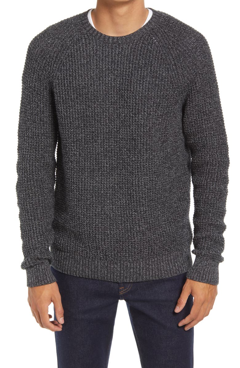 Treasure & Bond Waffle Texture Crewneck Sweater, Main, color, 