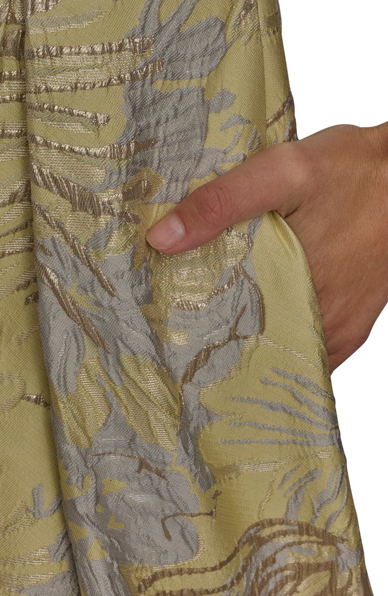 Donna Karan New York Metallic Floral Jacquard Strapless Cocktail Dress, Alternate, color, 