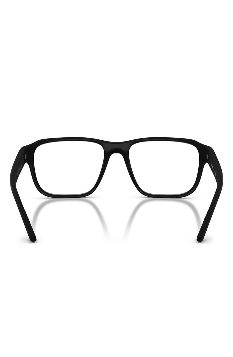 Prada Linea Rossa 52mm Irregular Optical Glasses, Alternate, color, Rubber Black