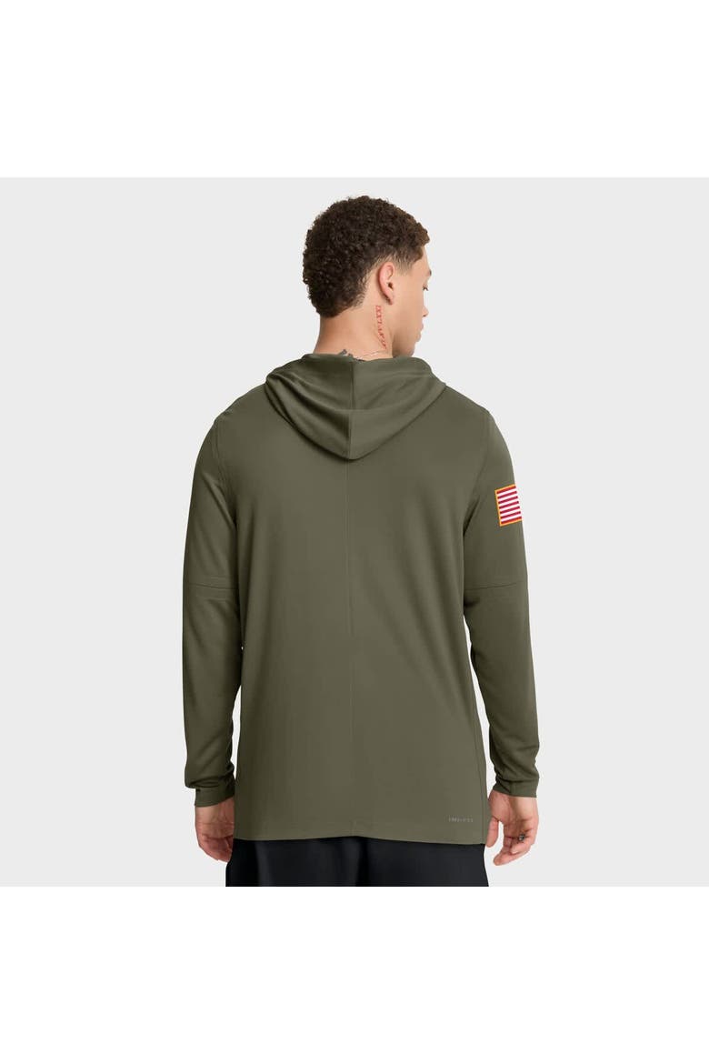 Men's Jordan Brand Olive Oklahoma Sooners 2025 Military Appreciation Dri-FIT Long Sleeve Hoodie T-Shirt, Alternate, color, Olive