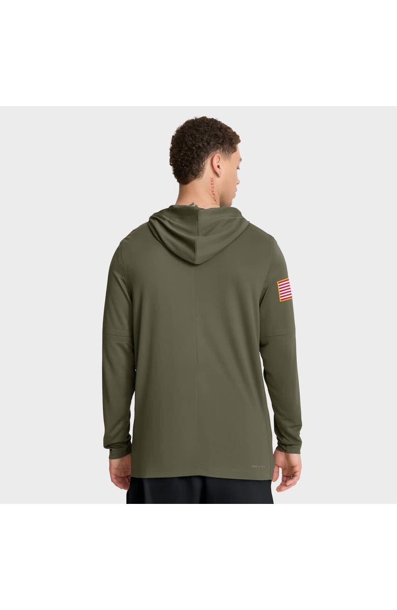 Jordan Brand Men's Jordan Brand Olive Oklahoma Sooners 2025 Military Appreciation Dri-FIT Long Sleeve Hoodie T-Shirt, Alternate, color, Olive