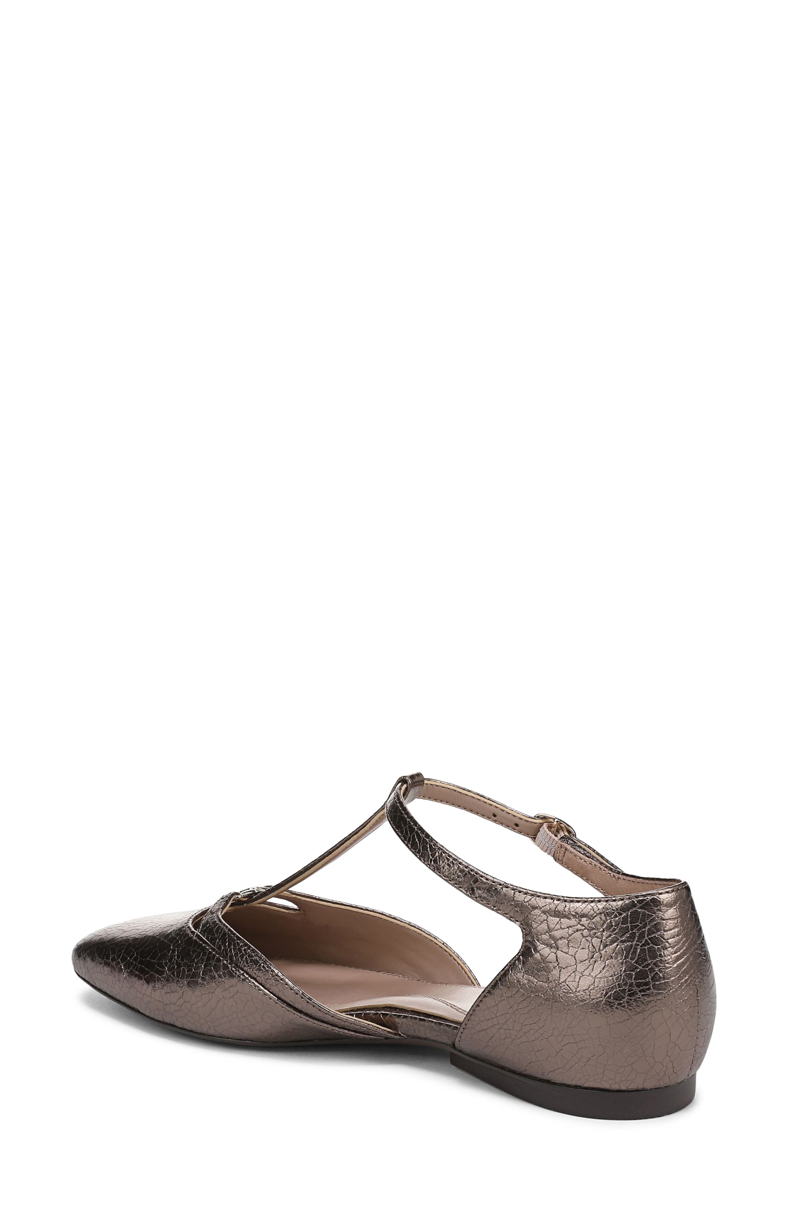 Naturalizer Caresse T-Strap Flat, Alternate, color, Pewter