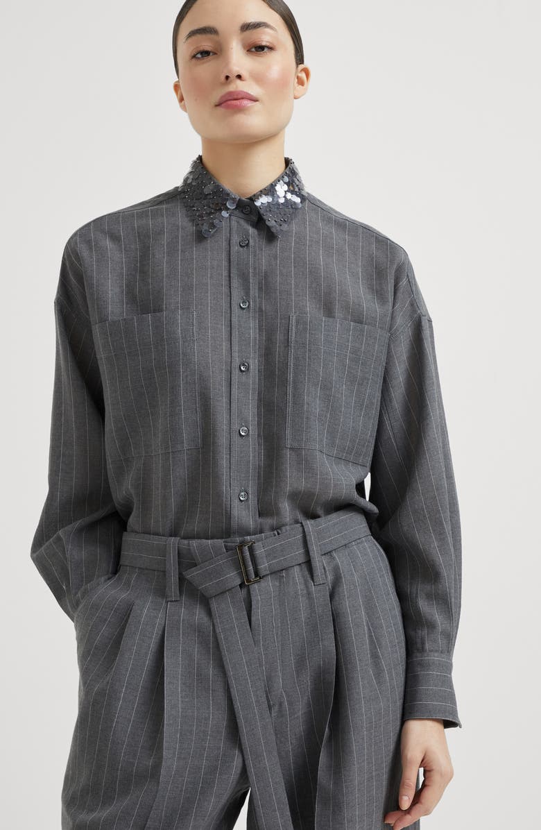 Brunello Cucinelli Sartorial Baggy trousers, Alternate, color, Lead