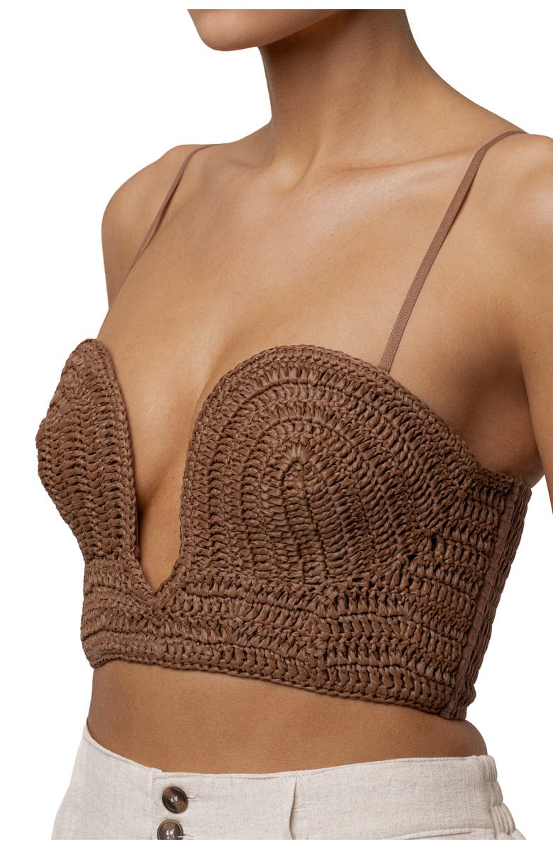 JLUXLABEL Sail Away Texture Bustier, Alternate, color, Brown