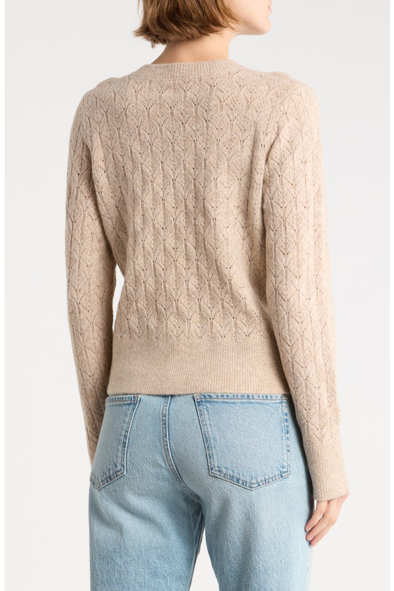 Pointelle Sweater, Alternate, color, TAN LATTE