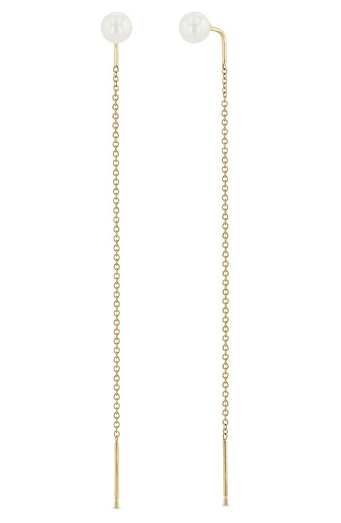 Cultured Pearl Threader Earrings