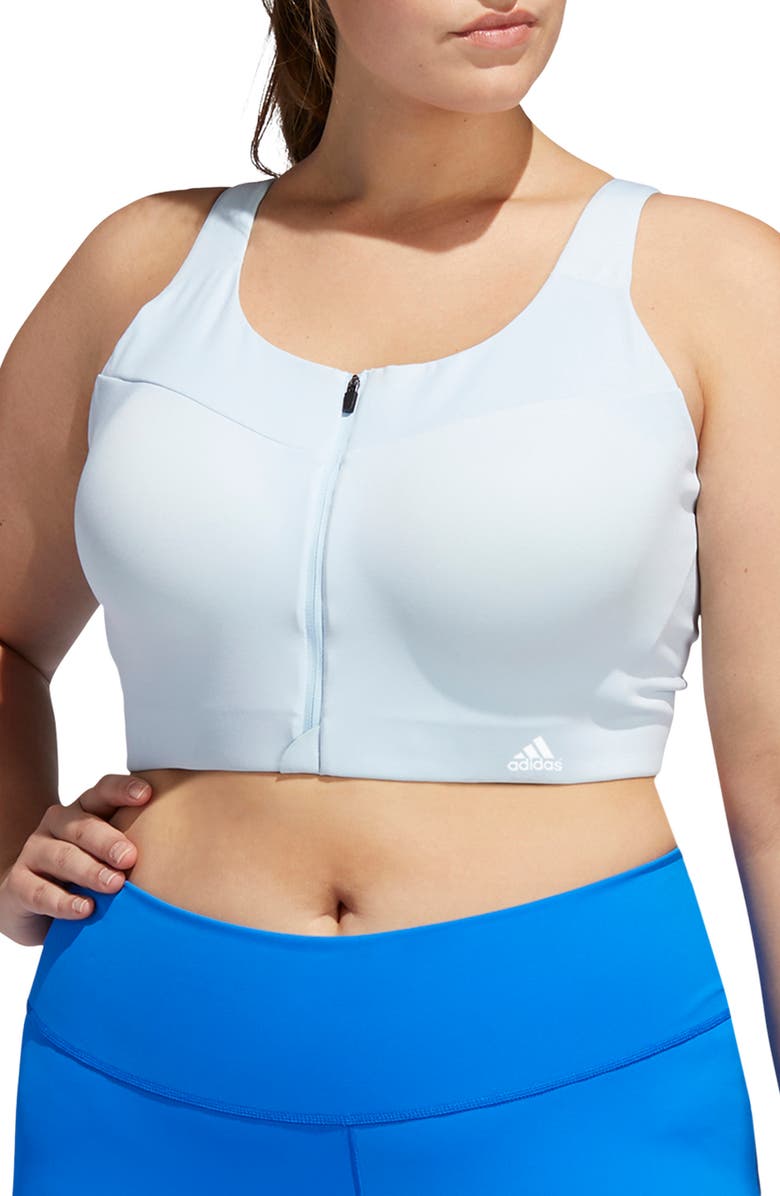 adidas Ultimate Zip Front Sports Bra, Main, color,