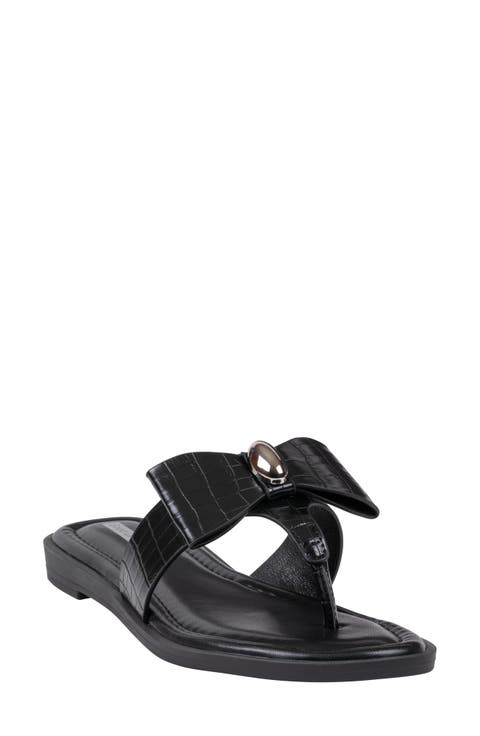 Alba Bow Flat Slide Sandal (Women)