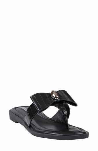 GOOD CHOICE NEW YORK Alba Bow Flat Slide Sandal