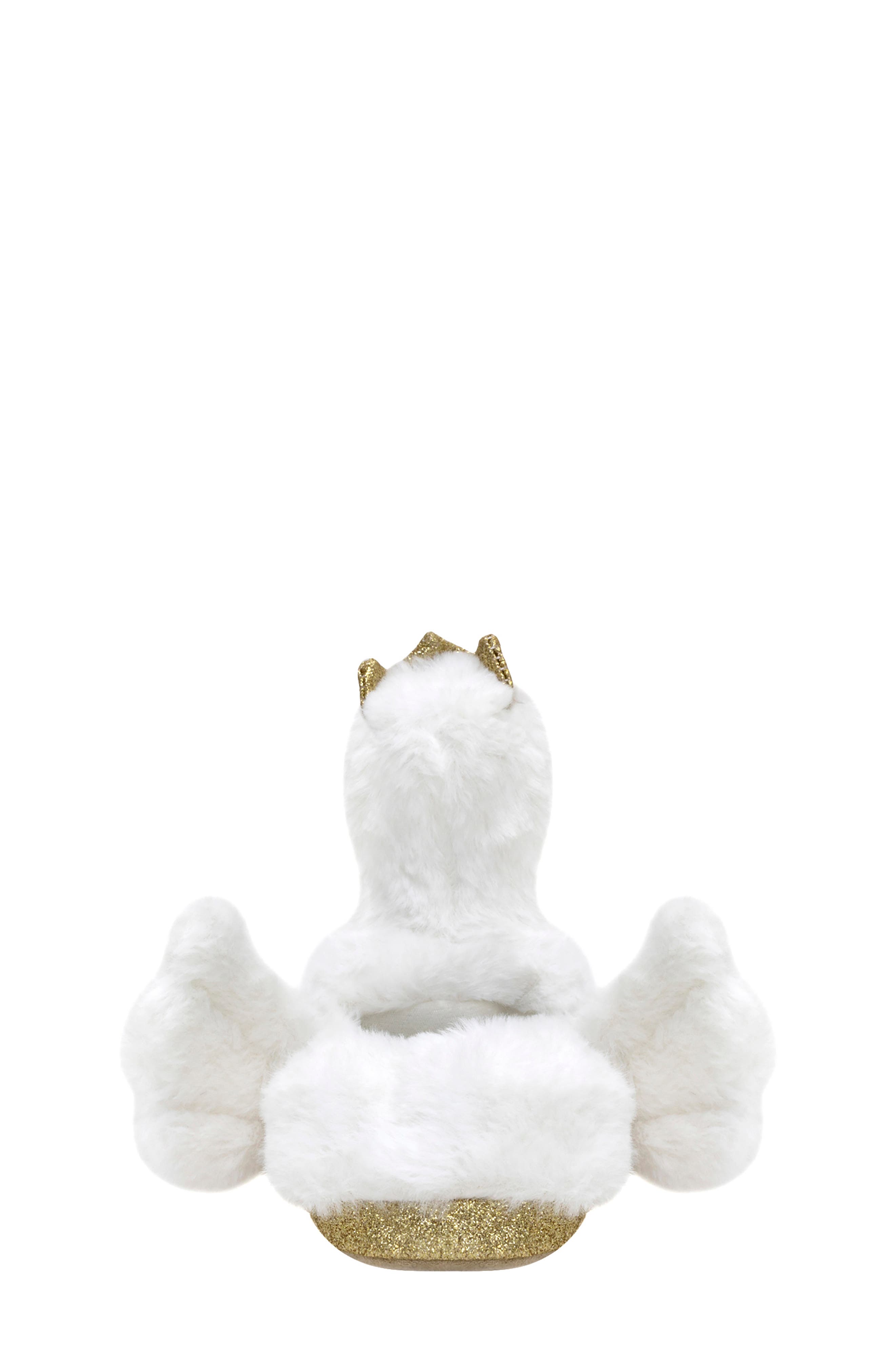 Robeez<sup>®</sup> Swan Princess Light-Up Faux Fur Slipper, Alternate, color, White