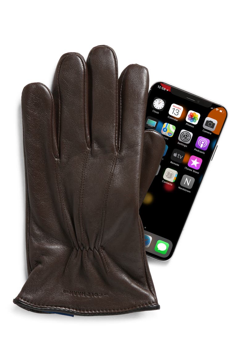 Points Leather Gloves, Alternate, color, JAVA