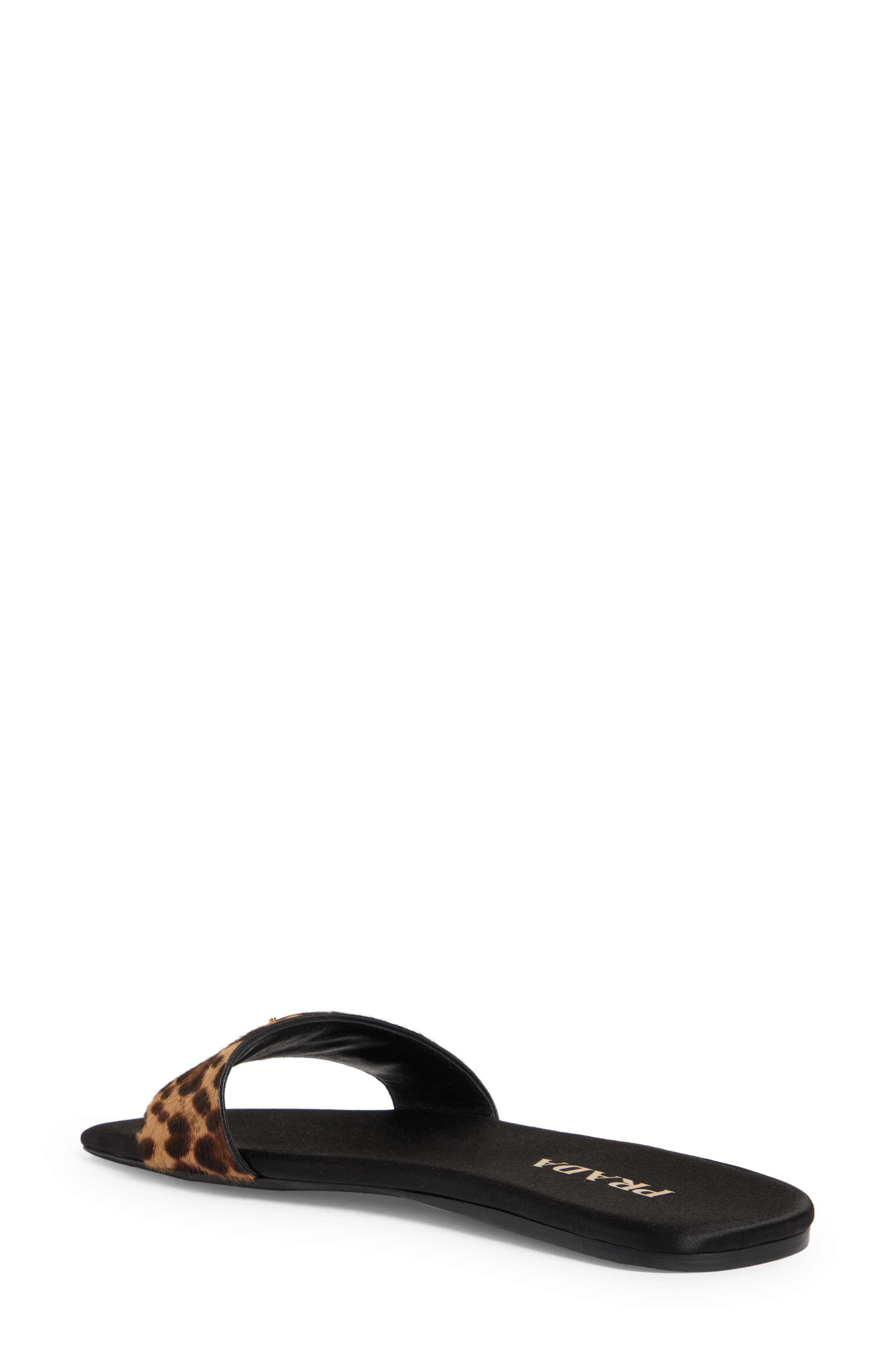 Prada Animal Print Genuine Calf Hair Slide Sandal, Alternate, color, 