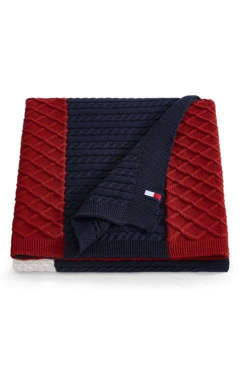 Mixed Knit Flag Throw
