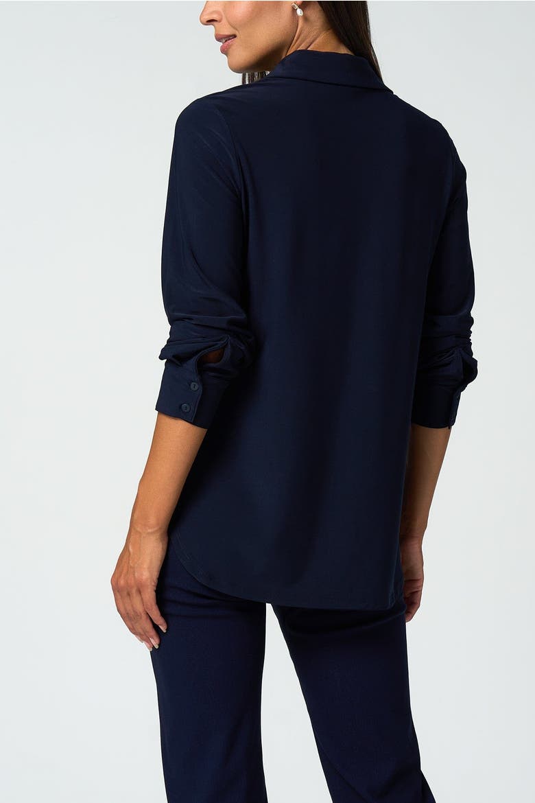 Katherine Stretch Button-Up Shirt, Alternate, color, Navy