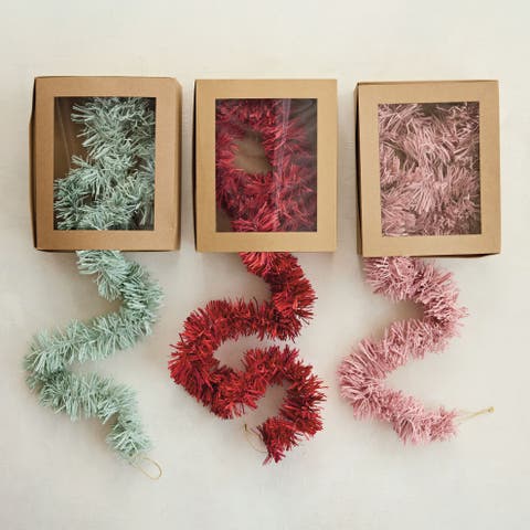 Tinsel Garland in Recycled Paper with Metallic Accents