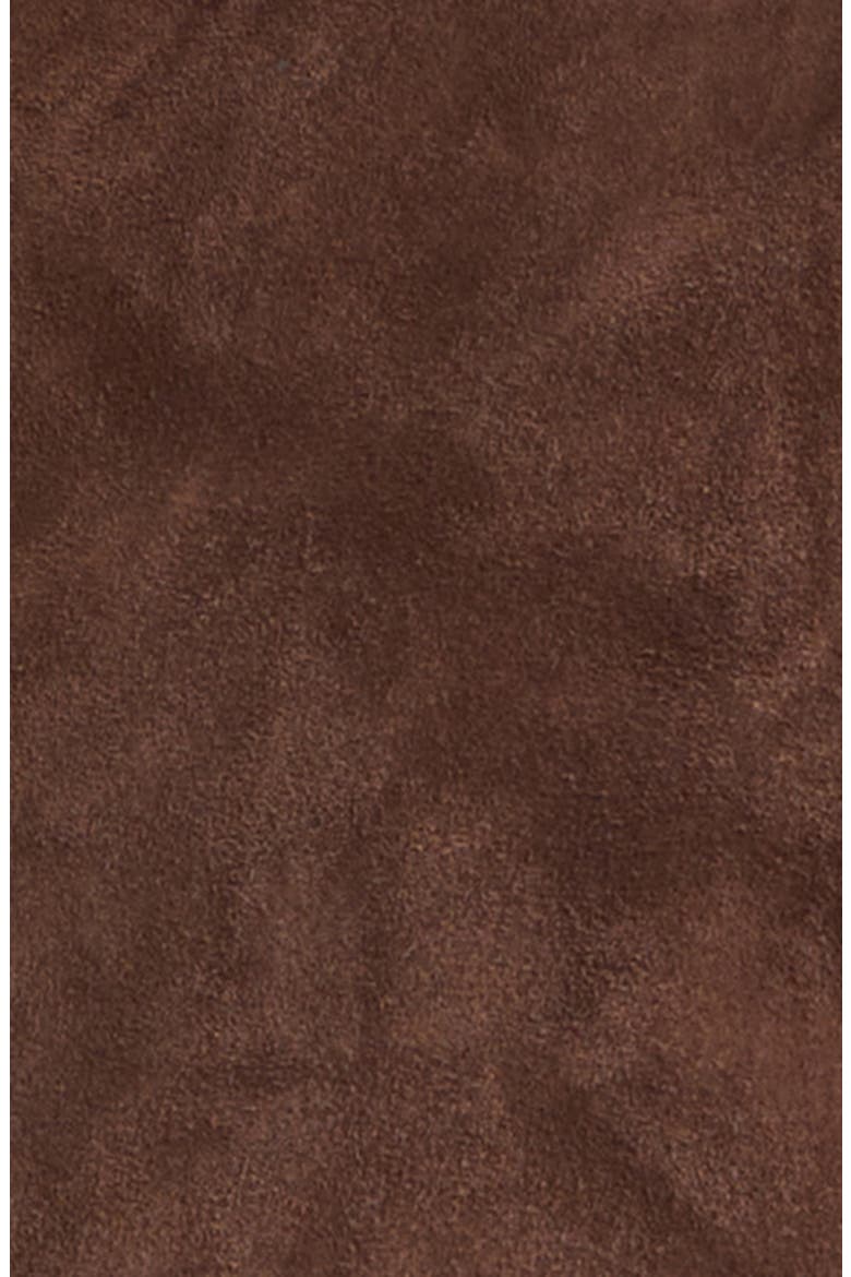 Suede Bomber Jacket, Alternate, color, DARK BROWN