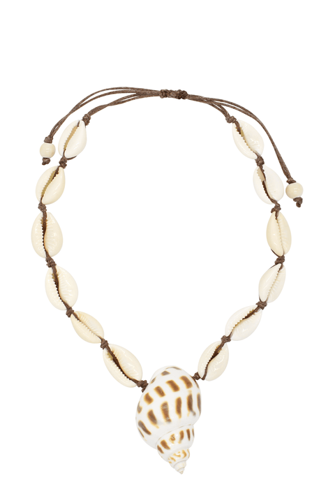 Cowrie Shell Choker With Seashell Pendant