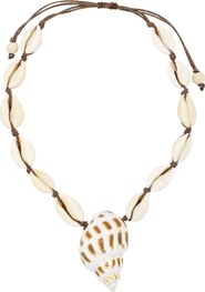 Velvet Luna Cowrie Shell Choker With Seashell Pendant