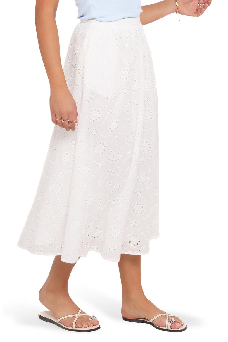 Sinead Tiered Cotton Eyelet Maxi Skirt, Alternate, color, WHITE