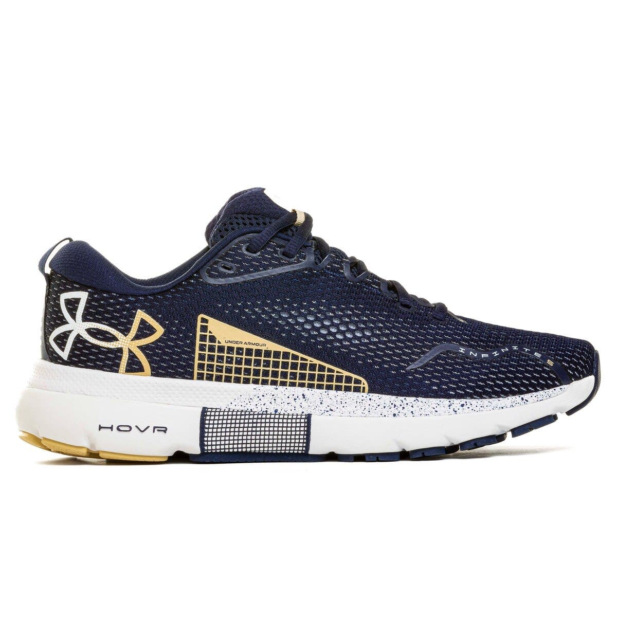 Under Armour Navy Navy Midshipmen Infinite 5 Running Shoes, Main, color, 