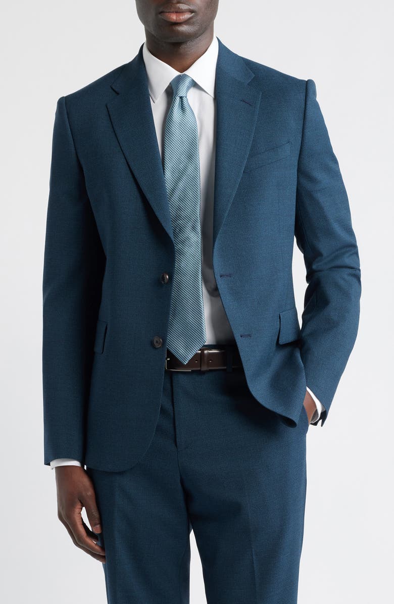 Paul Smith Camberwell Tailored Fit Water Repellent Dark Green Wool Suit, Alternate, color, Petrol Green