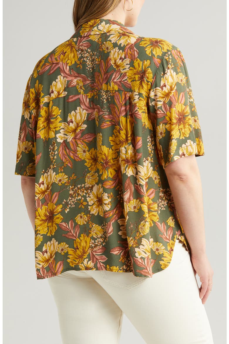 Soft Double Pocket Camp Shirt, Alternate, color, OLIVE KALAMATA AMELIA FLORAL